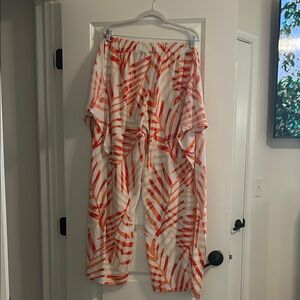 La Blanca Orange and White Leaf Print Jumpsuit